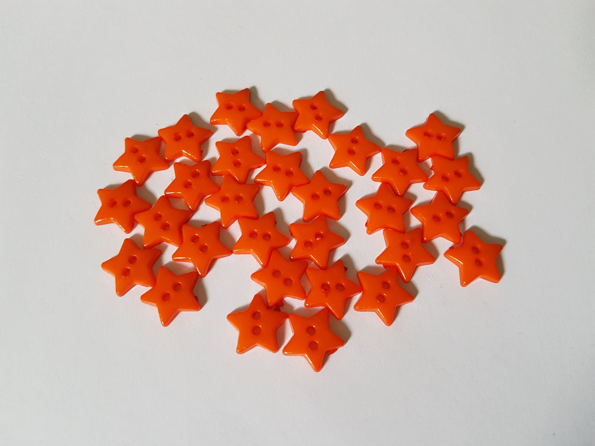 12mm acrylic star buttons - orange