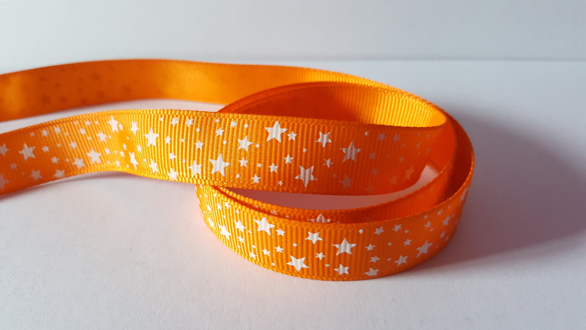 3m printed grosgrain ribbon - 16mm - stars - orange