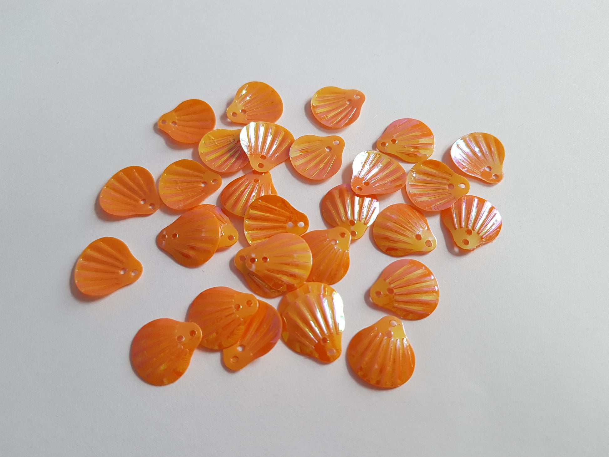 14mm AB seashell sequins - orange