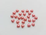 10.5mm acrylic pearl heart cabochons - orange