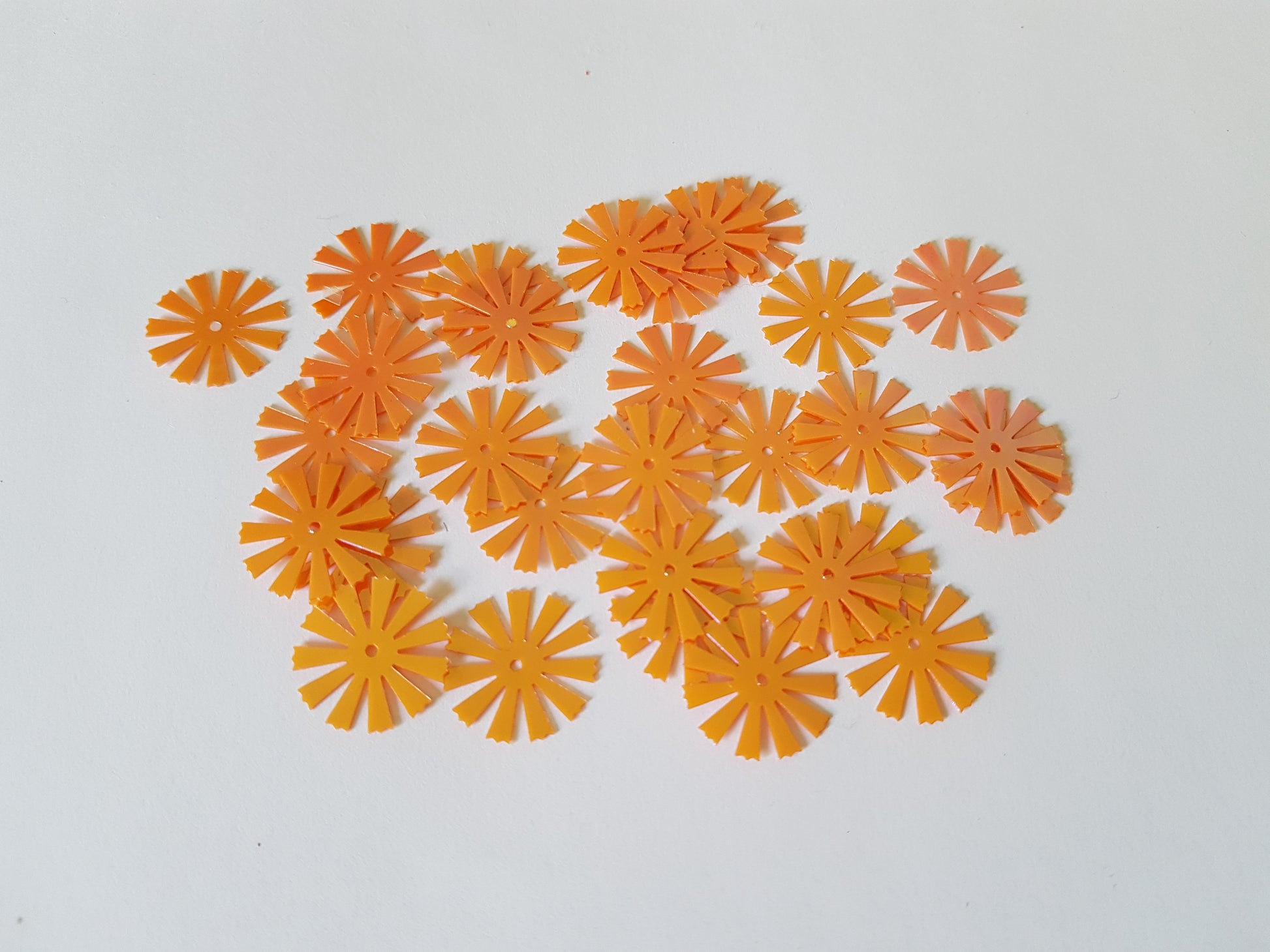 21mm AB plated pinwheel sequins - orange