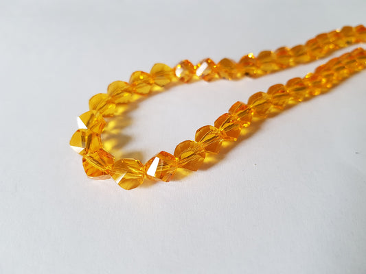 8mm glass helix beads - orange