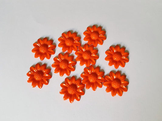 flower cabochons - orange