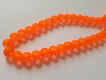 10mm frosted glass beads - orange
