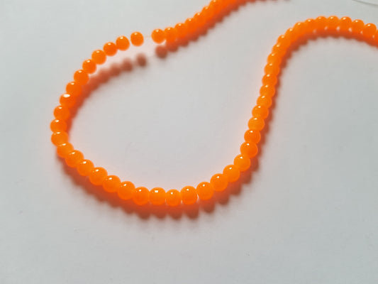 4mm imitation jade glass beads - orange 