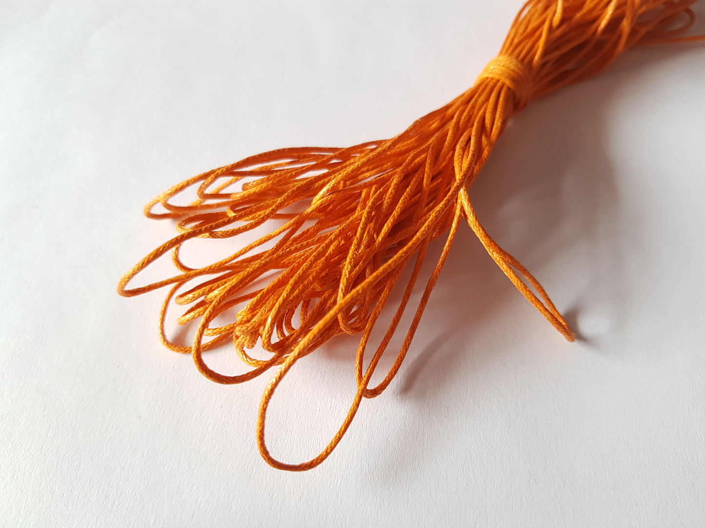 waxed cotton cord - orange 