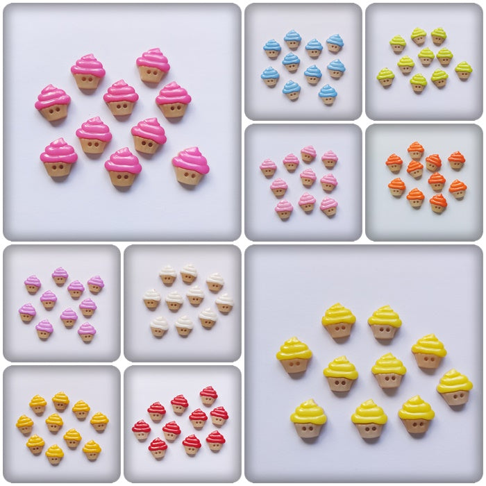 16mm 2-hole acrylic cupcake buttons