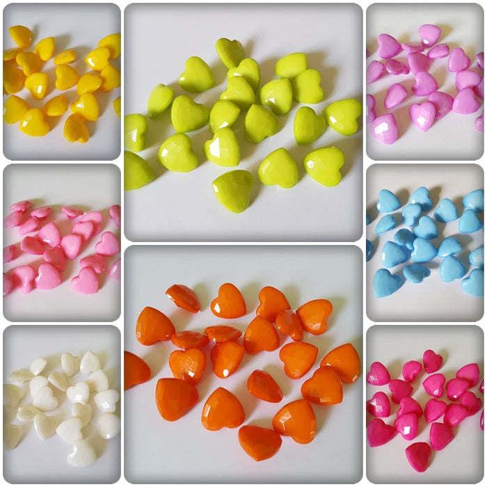 18mm acrylic shanked heart buttons