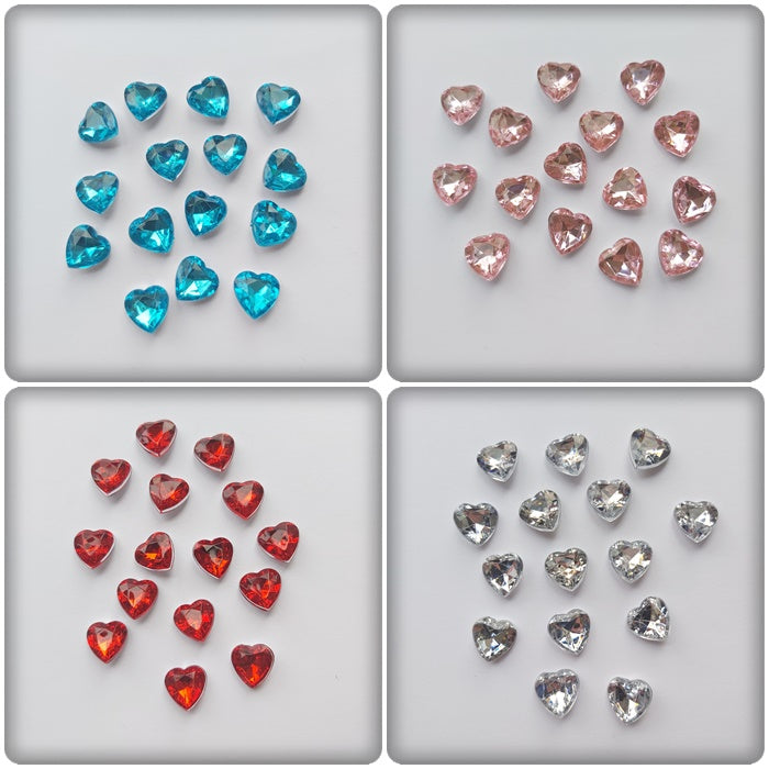 12mm acrylic heart rhinestones