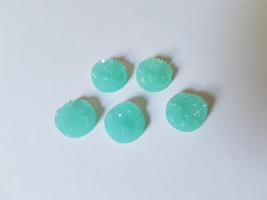 druzy cabochons - pale blue