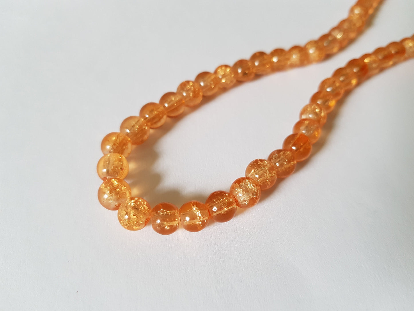 6mm crackle glass beads - pale orange