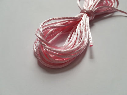 2mm silky nylon cord - pale pink