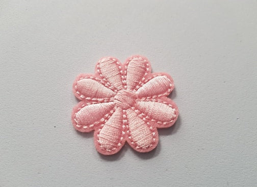 43mm iron-on flower applique - pale pink