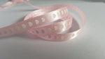 3m printed satin ribbon - 10mm - hearts - pale pink
