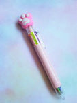 6 in 1 coloured pawprint pens - pale pink 