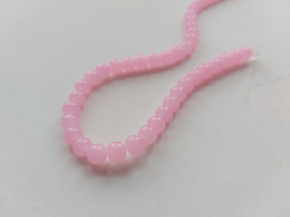 6mm imitation jade glass beads - pink