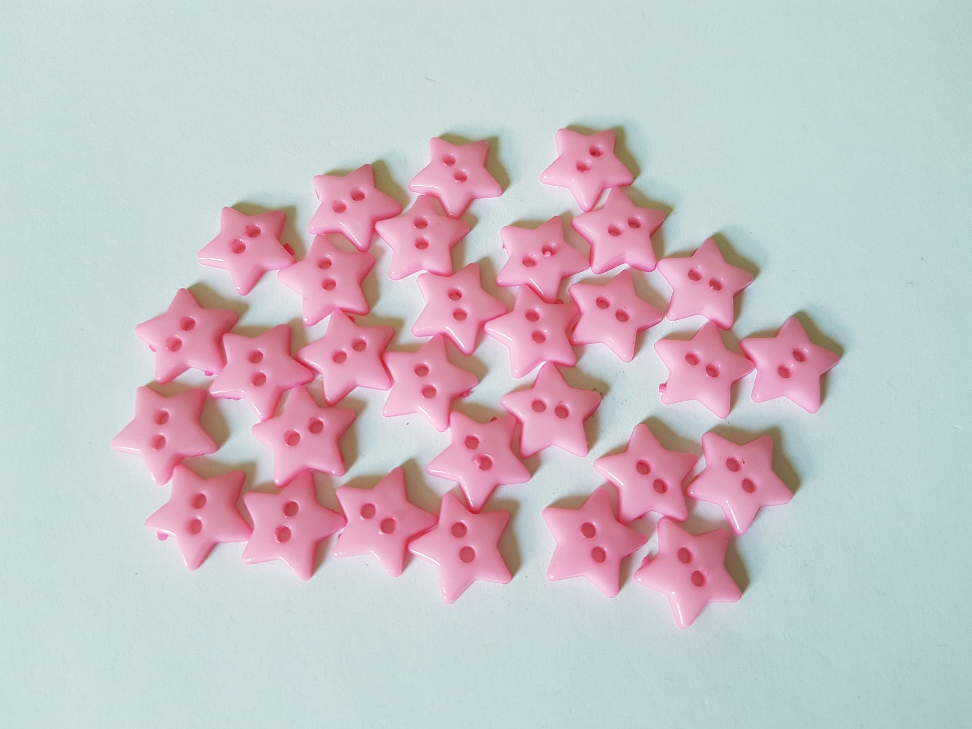 12mm acrylic star buttons - pale pink 