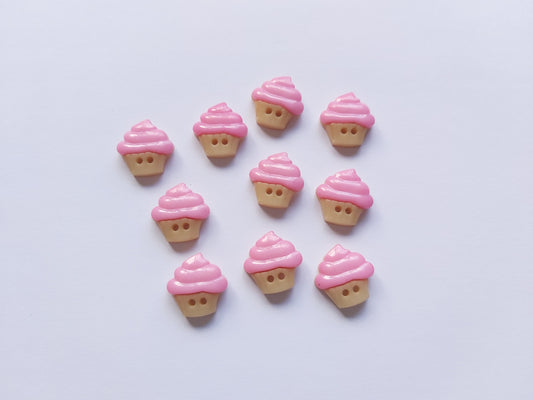 16mm 2-hole acrylic cupcake buttons - pale pink 