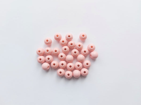 8mm acrylic round beads - pale pink