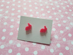 rabbit stud earrings - pink 