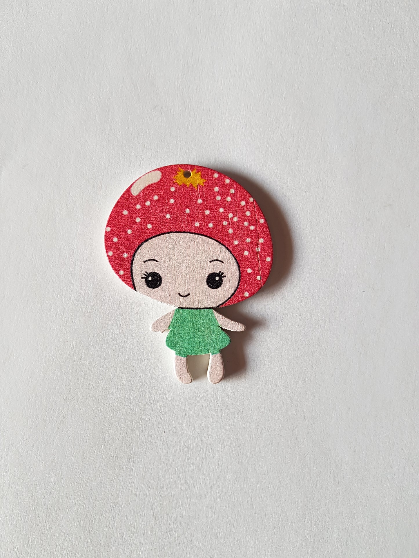 50mm wooden girl pendant - pink