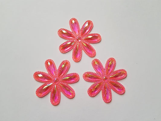 46mm acrylic flower cabochons - pink