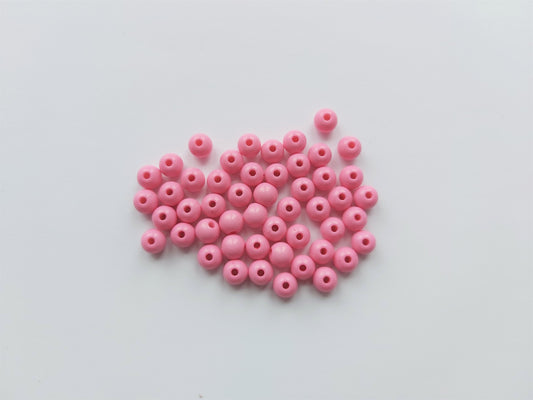 6mm acrylic round beads - pink