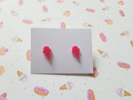 ice-cream cone stud earrings - pink