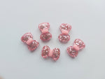 22mm resin glitter bow flatback cabochons - pink