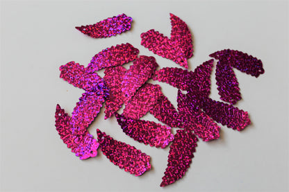 47mm holographic leaf sequins - pink