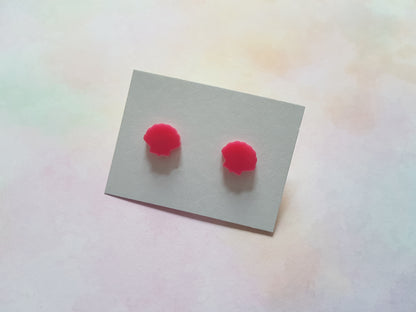 seashell stud earrings - pink