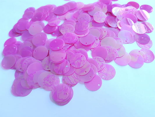 16mm iridescent disc sequins - pink