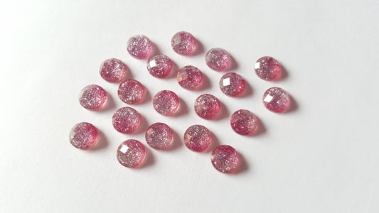 faceted glitter cabochons - pink