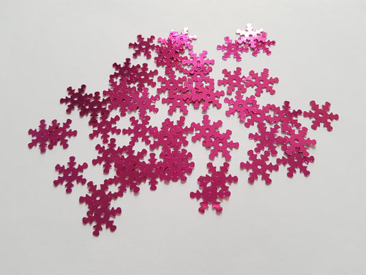 13mm snowflake sequins - pink