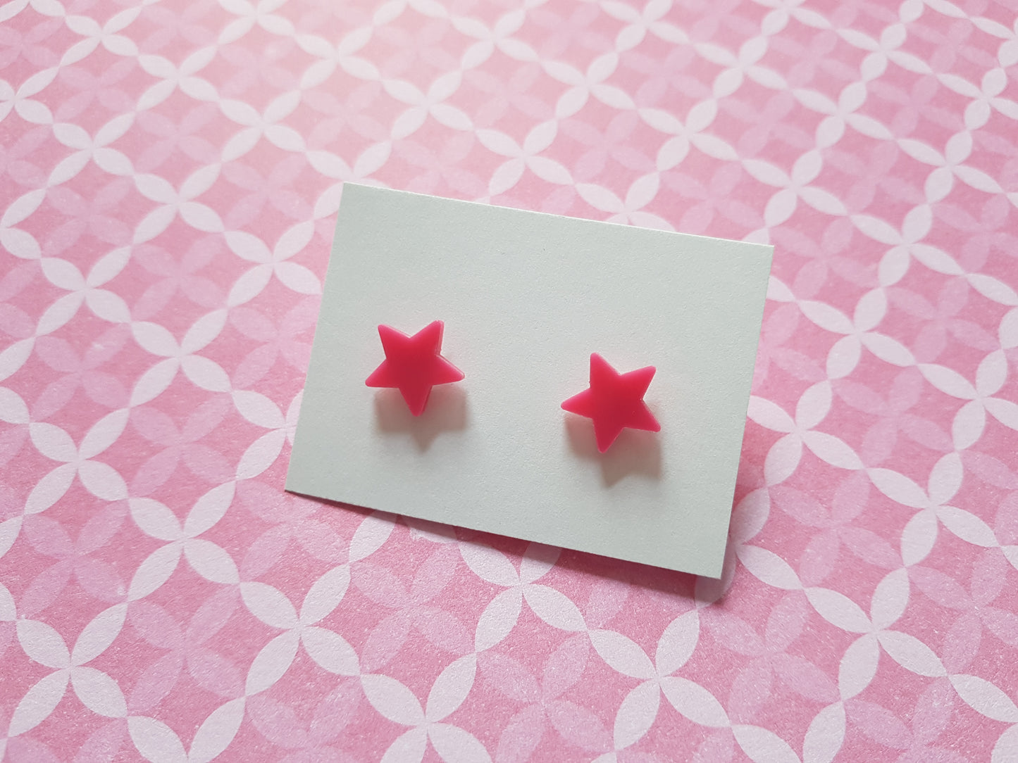 star stud earrings - pink