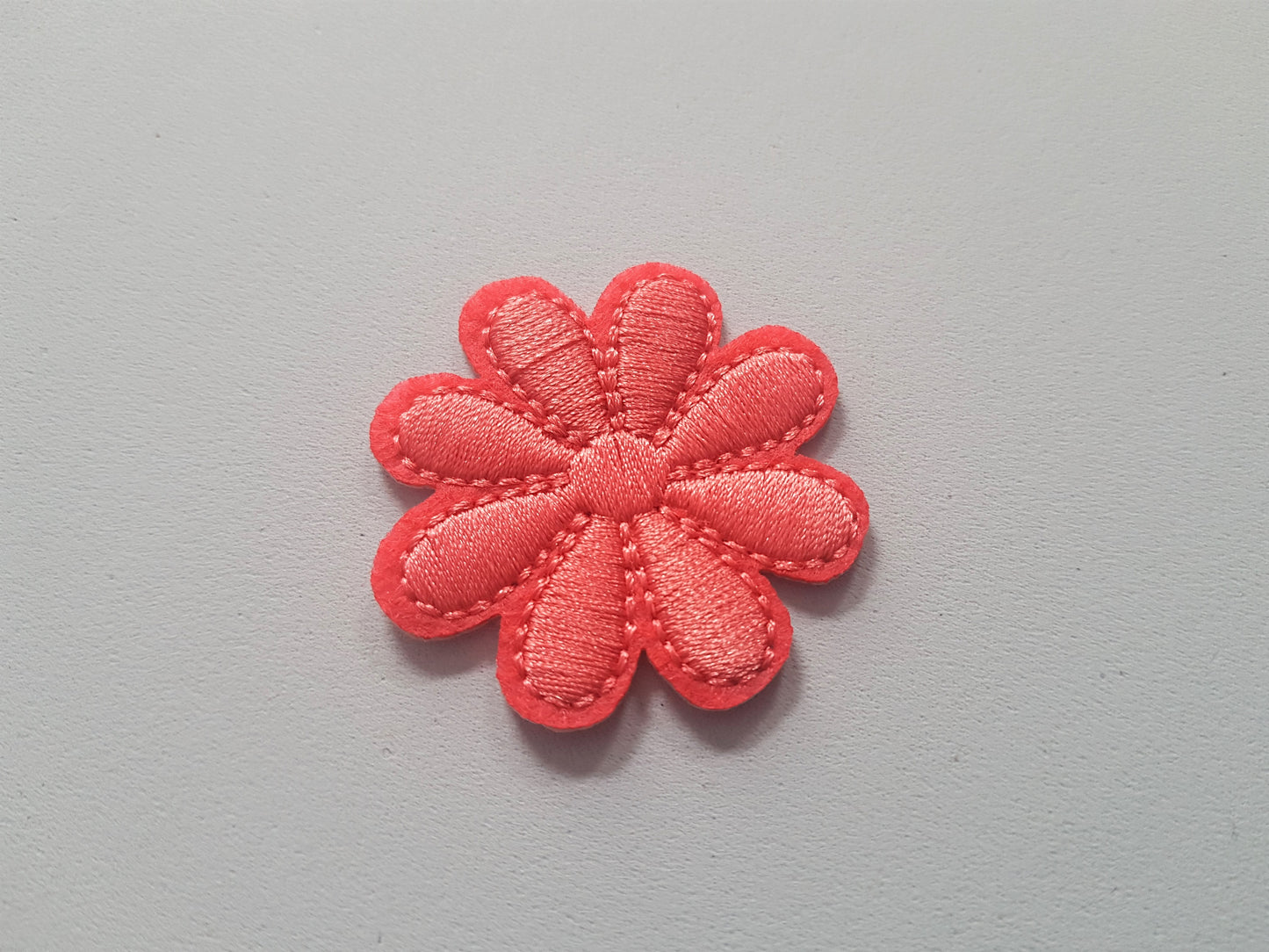 43mm iron-on flower applique - pink
