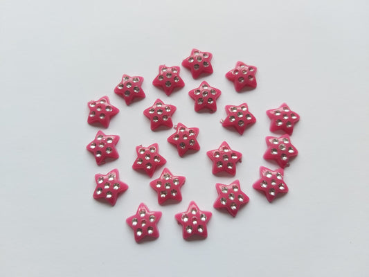 11mm acrylic star cabochons - pink