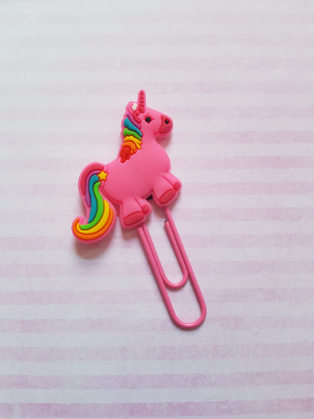 unicorn paper clip - pink 