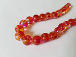 10mm mottled glass beads - pink/yellow