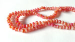 6mm mottled glass rondelle beads - pink/yellow