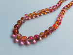 8mm mottled glass beads - pink/yellow