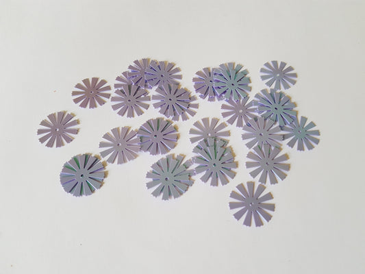 21mm AB plated pinwheel sequins - purple