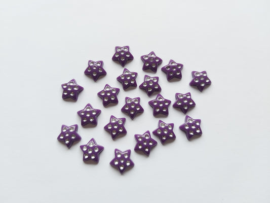 11mm acrylic star cabochons - purple