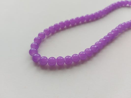 6mm imitation jade glass beads - purple