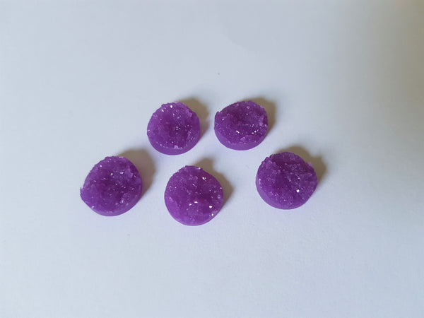 druzy cabochons - purple 