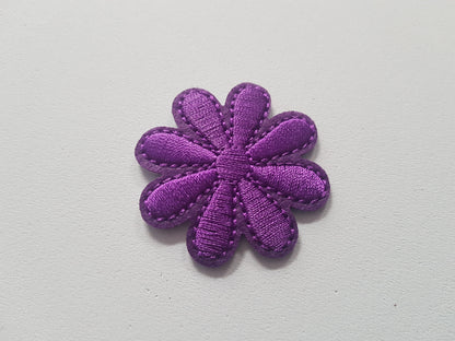 43mm iron-on flower applique - purple