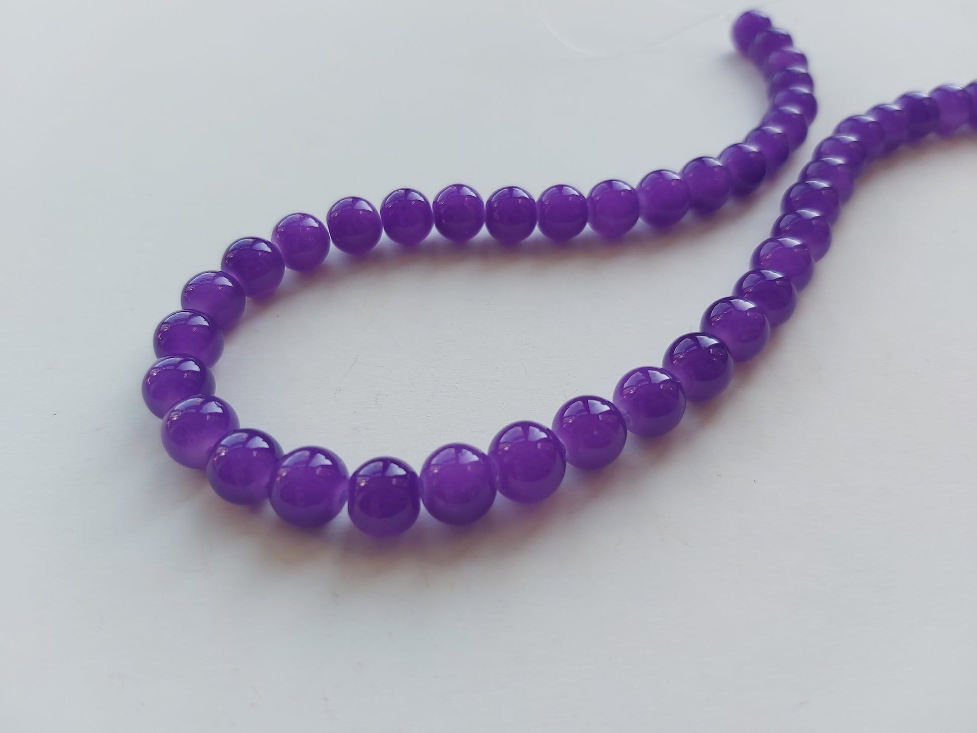 8mm imitation jade glass beads - purple