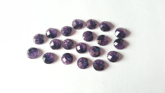 faceted glitter cabochons - purple