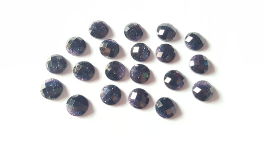 faceted glitter cabochons - purple & black