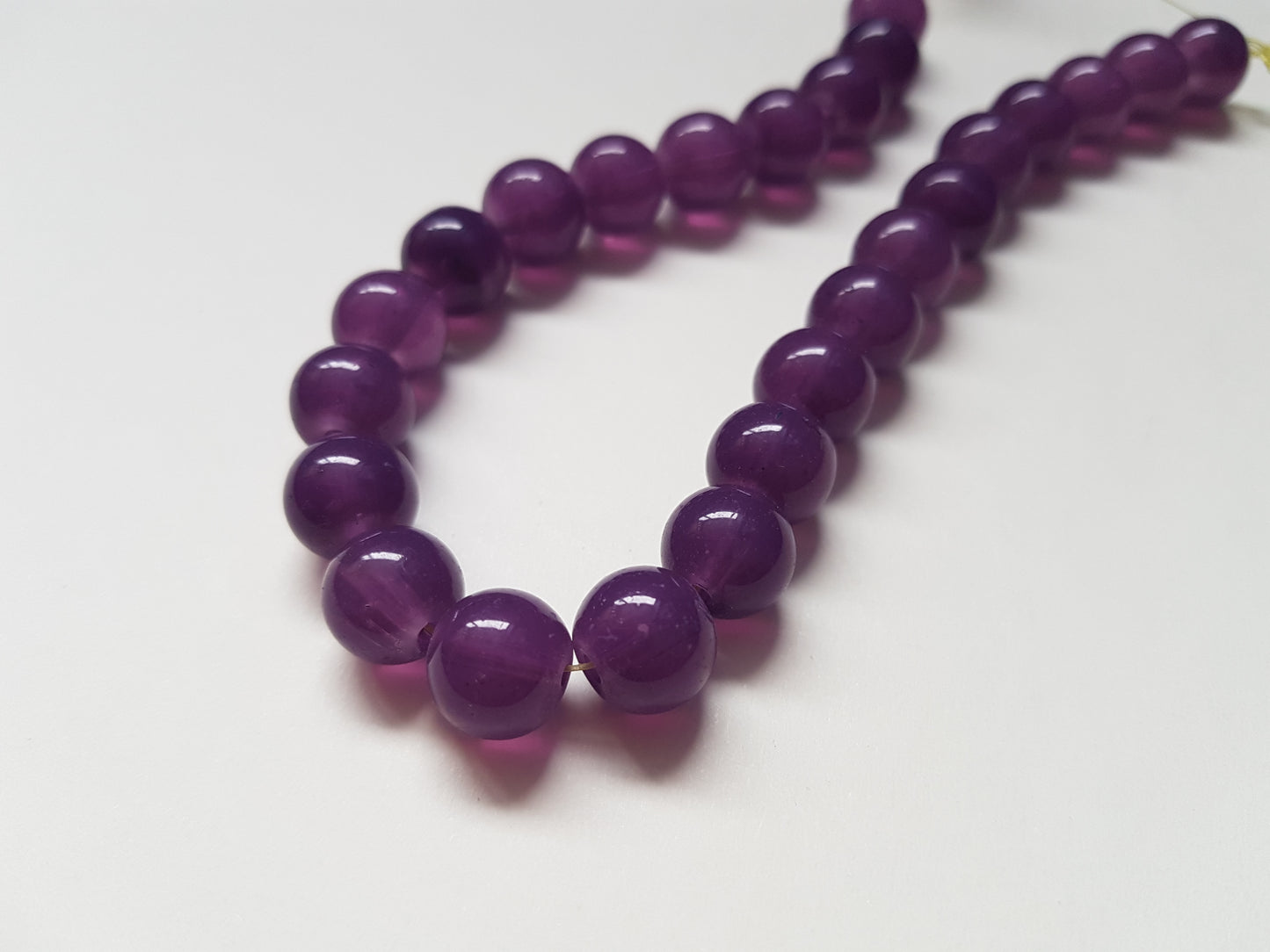 10mm imitiation jade glass rounds - purple